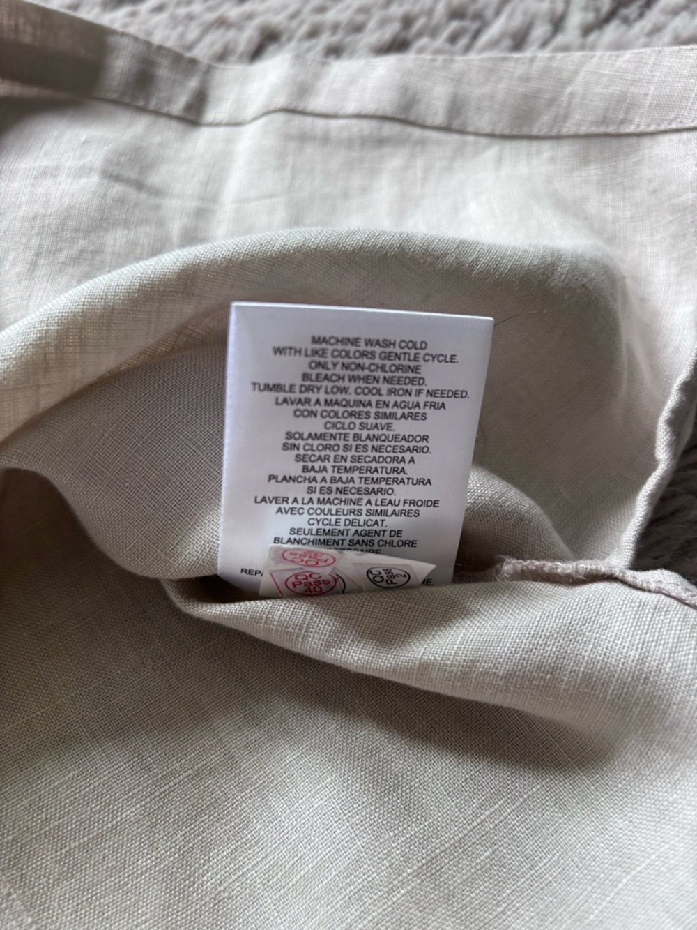 Ellen Tracy Light Cream 100% Linen Zip-Front Sleeveless tank M - Picture 9 of 9